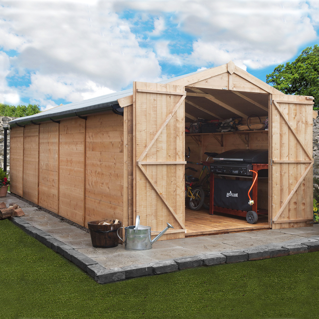 BillyOh 20 x 10 Windowless Tongue and Groove Apex Garden Shed 4000 Range